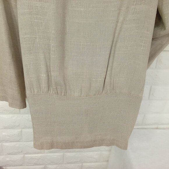 Vintage '80s Domestic USA Rayon/Flax Blazer Jacket Shoulderpads Lace Brooch (10) - Picture 13 of 13